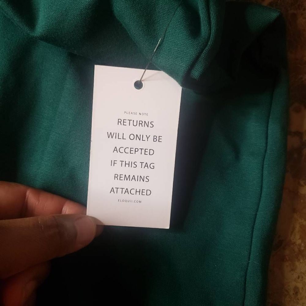 Eloquii Twisted Shoulder Sheath Dress in Botanical Green Size 16 - Picture 11 of 11